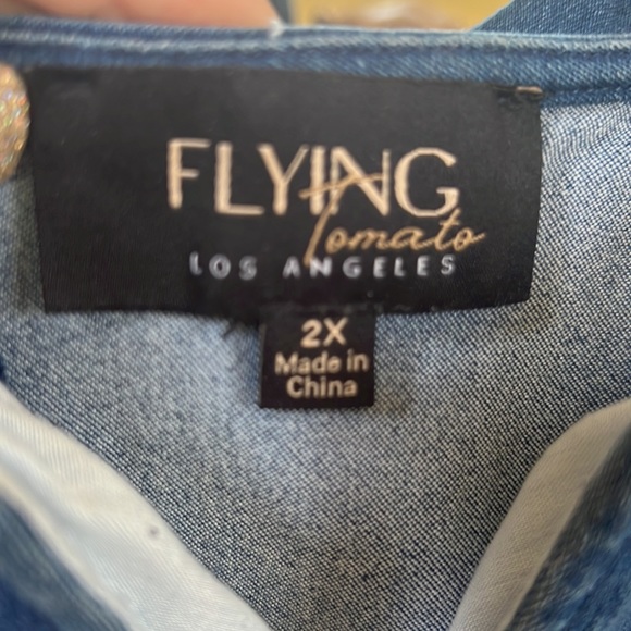 Denim flutter sleeve jumpsuit - Picture 4 of 4